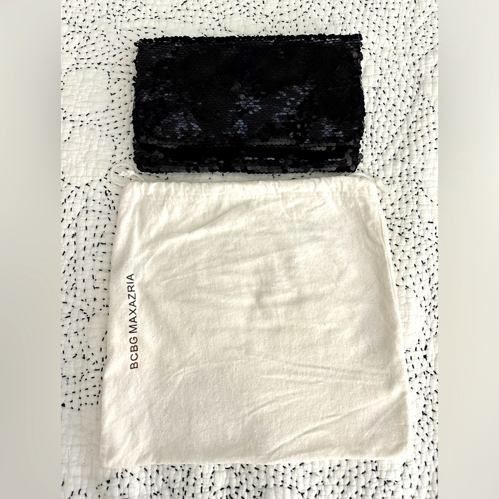 BCBG Maxazria Black Sequin Clutch